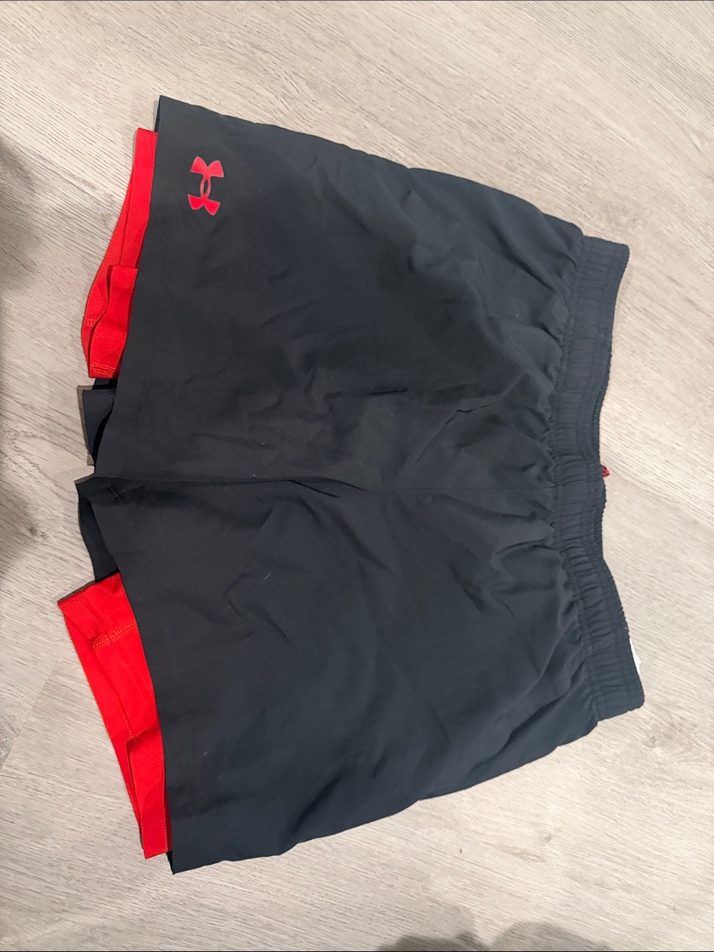 Under Armour kids  Black and Red Athletic Training Shorts